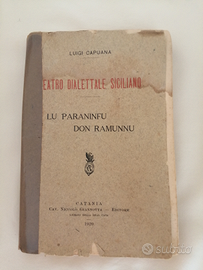 Libro antico Capuana Teatro Dialettale Siciliano