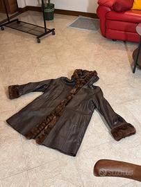 Cappotto Donna Pelle e Pelliccia Made Italy Tg 44