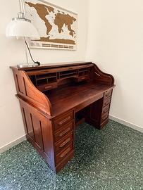Scrivania a rullo in legno massello