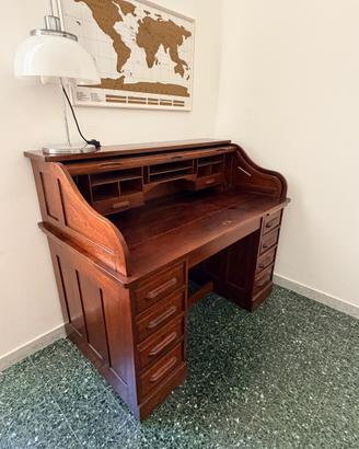 Scrivania a rullo in legno massello