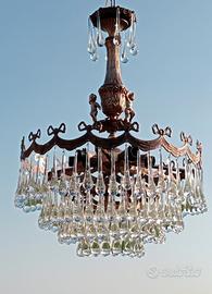 Lampadario in vetro Murano stile Venini 