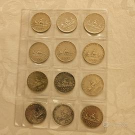 Monete 500 lire argento lotto 12 Pezzi