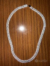 Collana acciaio inossidabile 316L con zirconi
