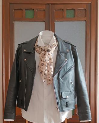 Chiodo pelle uomo Guendj Milano stile biker / rock