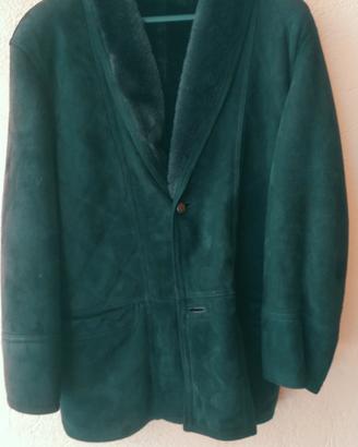 Giacca/montone da uomo vintage verde scuro TG 50