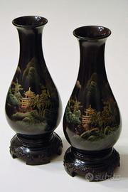 Coppia Vasi vintage in LACCA di FUZHOU