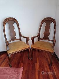 Poltrone gemelle stile rococò XVIII secolo