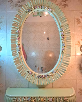 Set Bagno Vintage Anni '70 in Ceramica (6 pezzi)