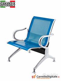 Panca da attesa in acciaio colore blu 1 posto