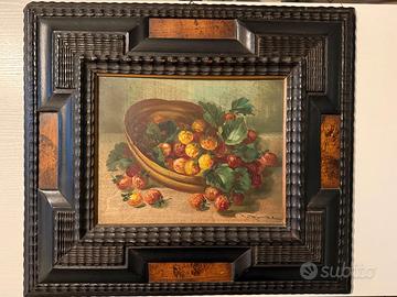 Dipinto a olio firmato M. Rognoni – natura morta c