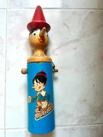 Salvadanaio Pinocchio in legno vintage anni 80/90