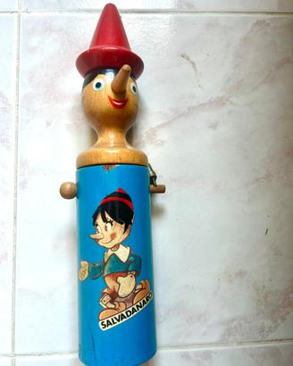 Salvadanaio Pinocchio in legno vintage anni 80/90