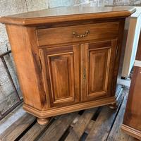 Angolo porta tv 2 ante + cassetto in legno di noce