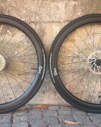Ruote carbonio bicicletta corsa gravel