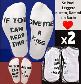 2 Paia Calzini + Scritta:"Se leggi questo Baciami"
