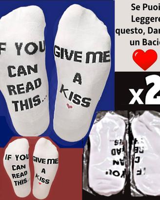 2 Paia Calzini + Scritta:"Se leggi questo Baciami"