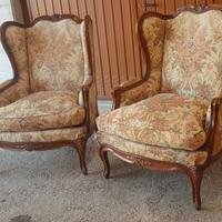 Coppia poltrone stile classico Luigi XV – legno e 