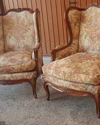 Coppia poltrone stile classico Luigi XV – legno e 