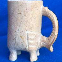 boccale  in pietra con elefante stilizzato