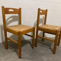 2 SEDIE massello impagliate