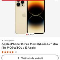 Iphone 14 promax 256 100% batteria