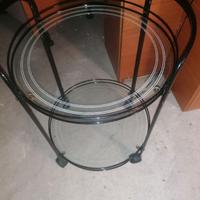 carrello ottone nero e cristallo