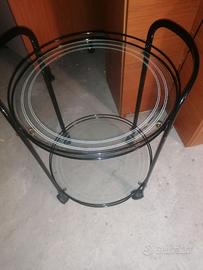 carrello ottone nero e cristallo