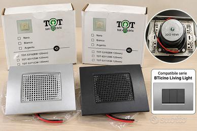 2 casse altoparlanti da incasso 15W Silver Nera