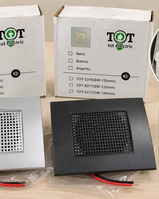 2 casse altoparlanti da incasso 15W Silver Nera