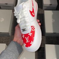 Air force 1 bianche fatte a mano nuove con scatola