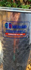 Contenitore Fusto in Acciaio Inox 100lt per Vino /