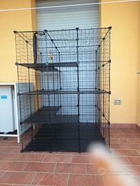 Gabbia per animali in metallo 105 x 105 x 140 cm