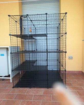 Gabbia per animali in metallo 105 x 105 x 140 cm