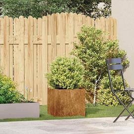 Fioriera da Giardino 40x40x40 cm in Acciaio Corten