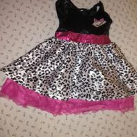 Vestito strass leopardato e tulle spalle 26 sotto