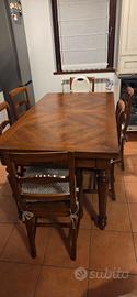 Tavolo legno 160x90 con 6 sedie