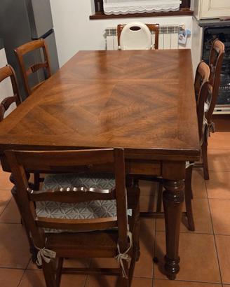 Tavolo legno 160x90 con 6 sedie