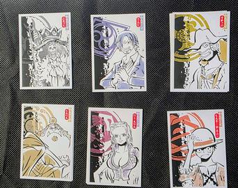 One Piece Panini FOIL Sketch Luffy Sanji Robin Bro