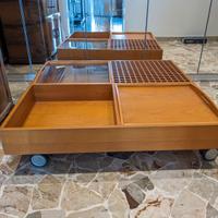 Tavolino salotto contenitore anni '60 forma Hauner