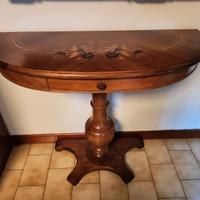 Consolle in legno a mezzaluna stile antico