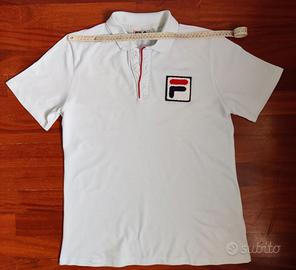 Polo Fila da uomo - bianca, logo in spugna