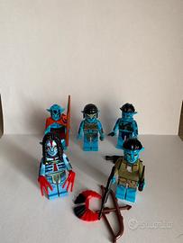 Lotto 5 minifigure avatar na vi guerrieri lego