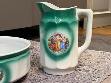 Brocca e catino in ceramica