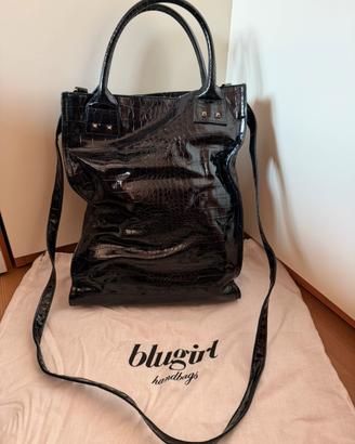 Borsa blugirl effetto coccodrillo