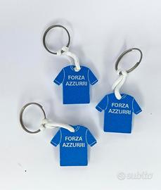 3 Portachiavi/ciondoli  maglietta "Forza Azzurri"