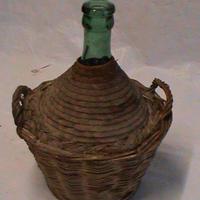 ANTICA DAMIGIANA IN VETRO MANIFATTURA  SICILIANA