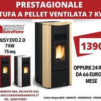 STUFA A PELLET VENTILATA, NORDICA, GIUSY EVO 7 KW.