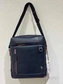 Borsa tracolla pelle U.S. Polo ASSN Cambridge Blu