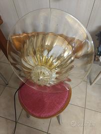 plafoniera in vetro di murano piu due applique 