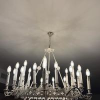 Lmpadario ottone '600 antico elettrificato